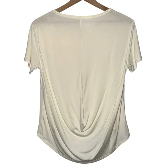 Lululemon Cream Short Sleeve High Low Women's Flowy Top - Picture 2 of 7